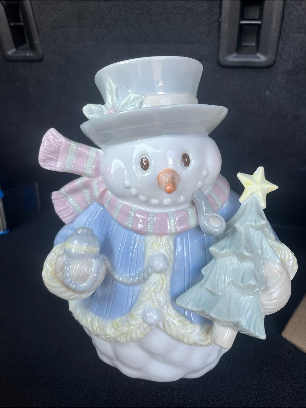 Pastel Snowman Ceramic Figurine - Home Holiday Decor